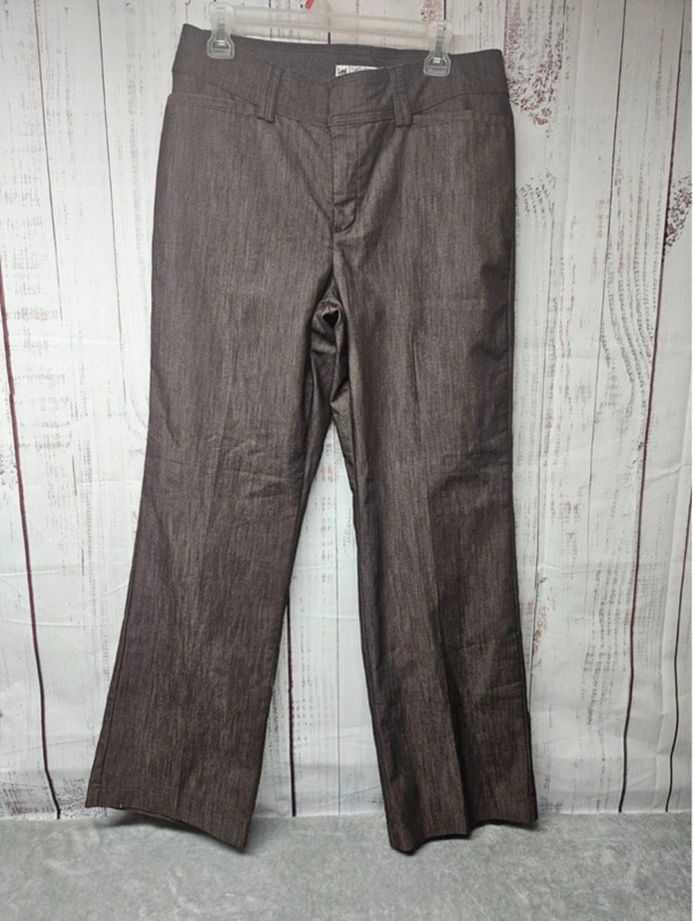 Lee Natural Fit Women’s Dress Pants Size 12 Brown Straight Leg Trouser